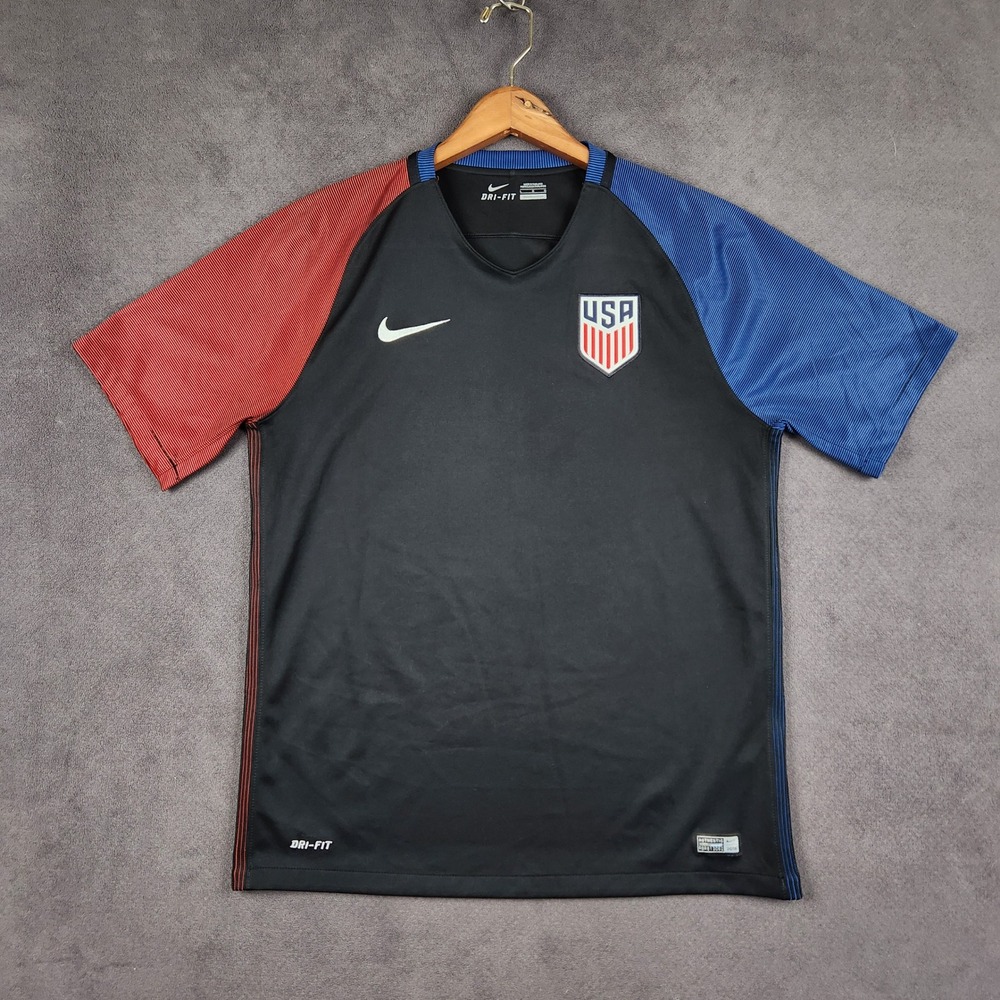 Nike 2016 Team USA Soccer Away Jersey Mens Large Black USMNT Dri-Fit 724641-010